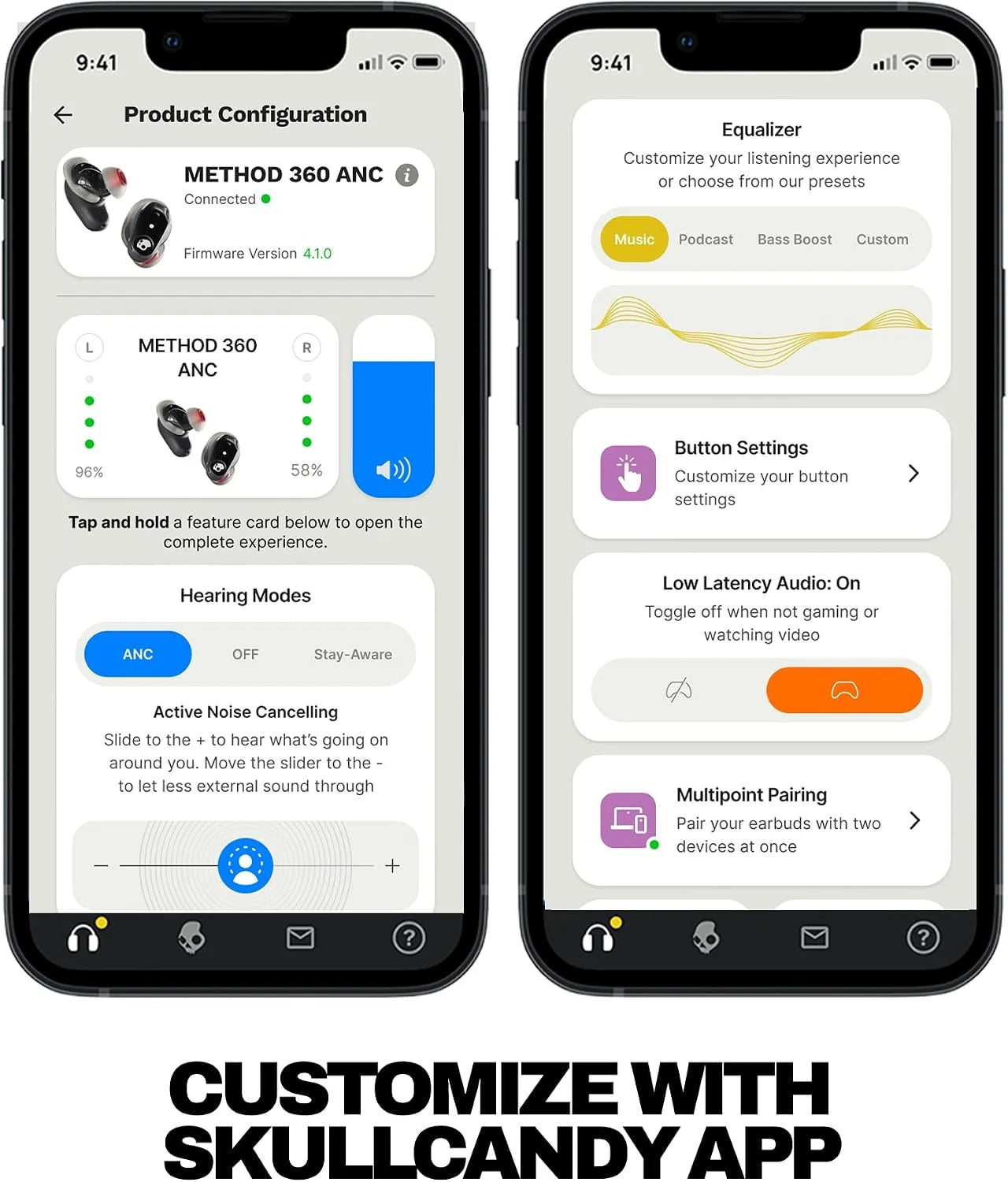 Skullcandy Method 360 ANC Wireless Earbuds with Sound by Bose - Crazy Pink