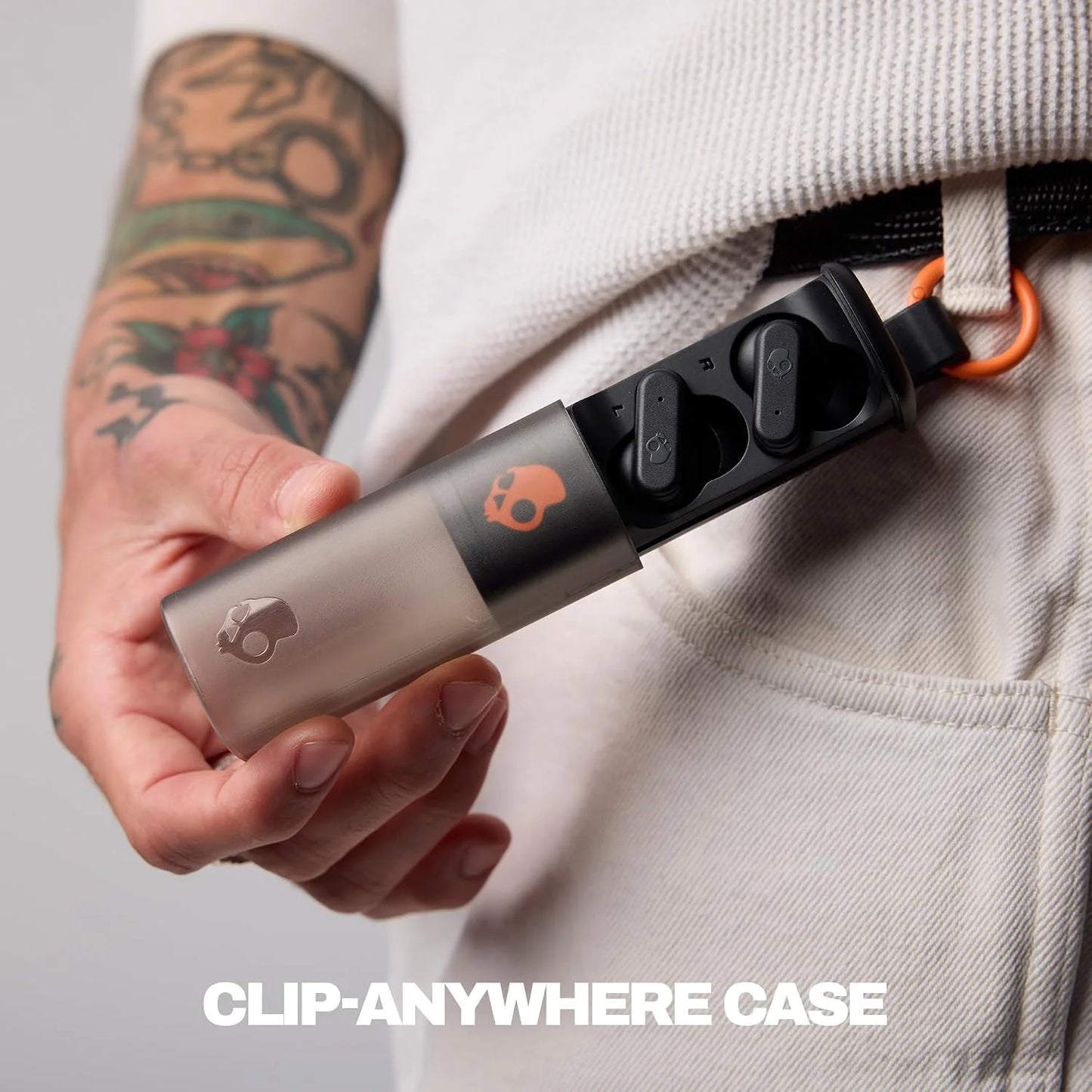 Skullcandy Dime Evo Wireless Earbuds with Clip-Anywhere Case - True Black