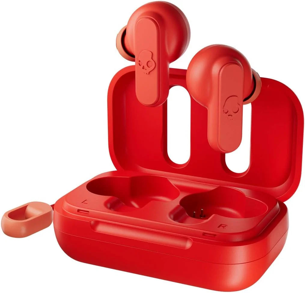 Skullcandy Dime in-Ear Wireless Earbuds, 12 Hr Battery, Microphone, Works with iPhone Android and Bluetooth Devices - Red