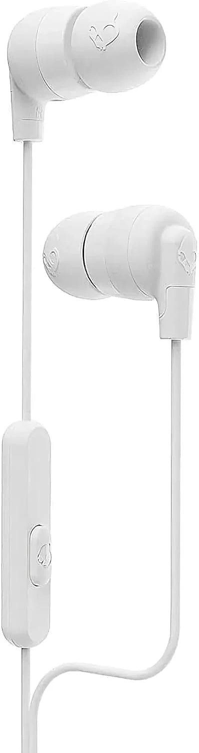 Skullcandy Ink'd Wired in-Ear Headphones with Microphone, Noise-Isolating Earbuds, 3.5mm AUX Connection, Lightweight Design, Call and Track Control – White