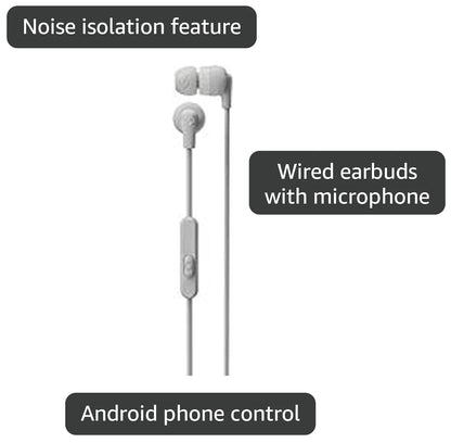 Skullcandy Ink'd+ in-Ear Wired Earbuds, Microphone, Works with Bluetooth Devices and Computers - Mod White