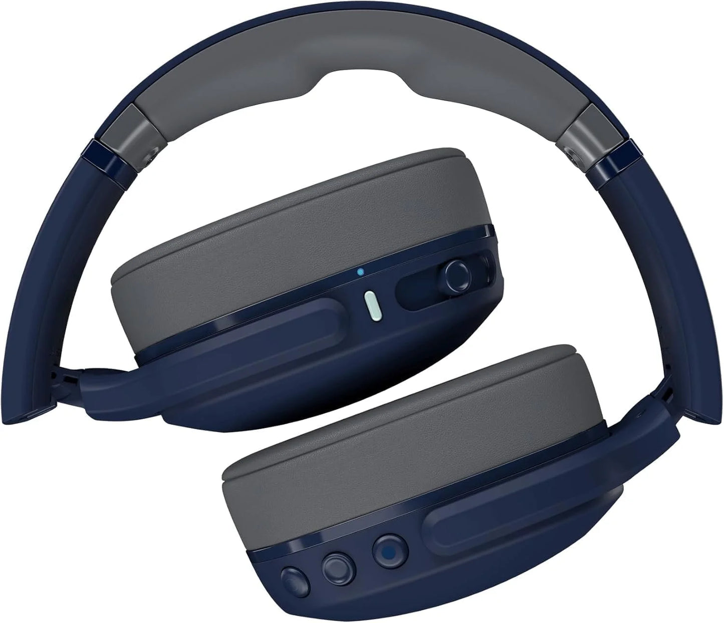 Skullcandy Crusher Evo Wireless Bluetooth Headphones Blue/Grey, Multi-Sensory Bass, 40Hr Wireless, Noise Isolating Over-Ear, Mic for iPhone/Android, Extra 3ft USB-C to USB-C Charging Cable