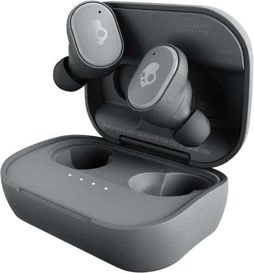 Skullcandy Grind Wireless Earbuds, Bluetooth Headphones, Up to 40 Hours Battery, Noise Isolating Fit, Microphone for iPhone Android, Customizable via Skull-iQ App - Chill Grey