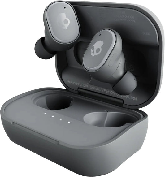 Skullcandy Grind Wireless Earbuds, Bluetooth Headphones, Up to 40 Hours Battery, Noise Isolating Fit, Microphone for iPhone Android, Customizable via Skull-iQ App - Chill Grey