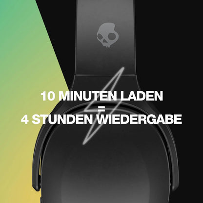 Skullcandy Crusher Evo Wireless Bluetooth Headphones with Extra USB-C Charging Cable, Multi-Sensory Bass, Noise Isolating Over-Ear Fit, 40 Hours Battery, Microphone for iPhone Android - True Black