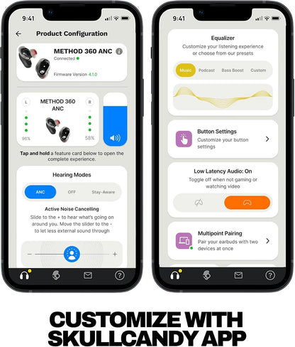 Skullcandy Method 360 ANC Wireless Earbuds with Sound by Bose - Cement