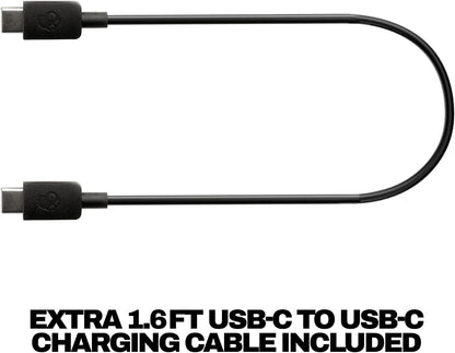 Skullcandy Hesh Evo Wireless Over-Ear Bluetooth Headphones with Extra USB-C Charging Cable, Noise Isolating, 36 Hours Battery, Foldable Lightweight Design, Microphone for iPhone Android - True Black
