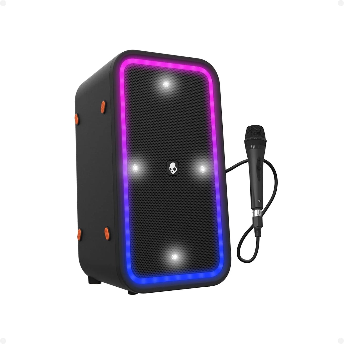 Skullcandy Stomp XL Bluetooth Speaker – IPX7 Waterproof Wireless Portable Speaker, with LED Lightshow & Strobe Modes, 12 Hour Battery, Multi-Link, & USB-C & USB-A Output Charging (Stomp XL, Black)