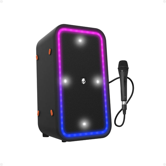 Skullcandy Stomp XL Bluetooth Speaker – IPX7 Waterproof Wireless Portable Speaker, with LED Lightshow & Strobe Modes, 12 Hour Battery, Multi-Link, & USB-C & USB-A Output Charging (Stomp XL, Black)