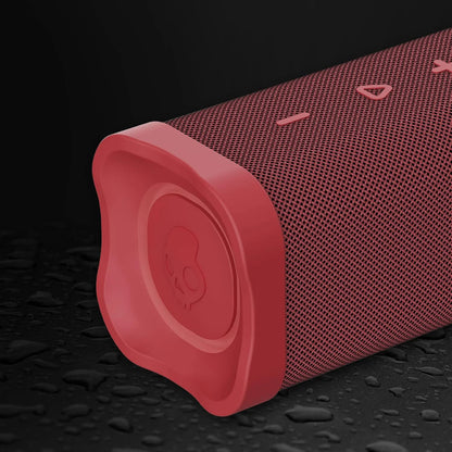 Skullcandy Wireless Bluetooth Speaker - IPX7 Waterproof Portable Terrain Speaker with Dual Custom Passive Radiators, 14 Hour Battery, Nylon Wrist Wrap, & True Wireless Stereo (Red)