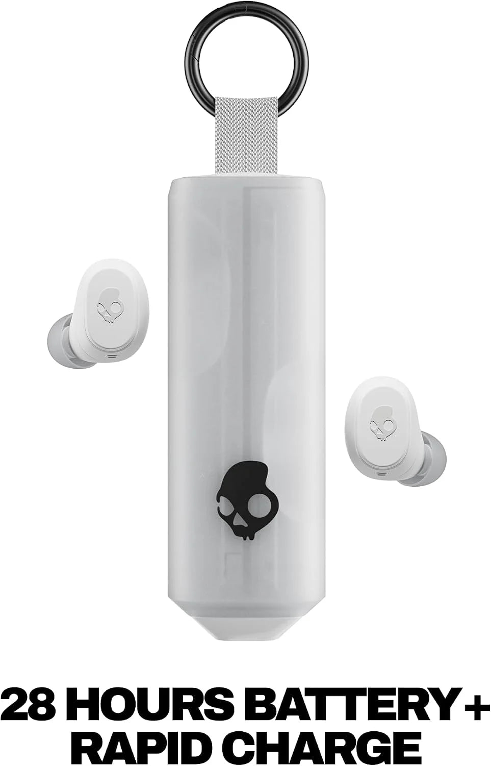 Skullcandy Dime 360 Wireless Earbuds with Clip-Anywhere Case - Bone