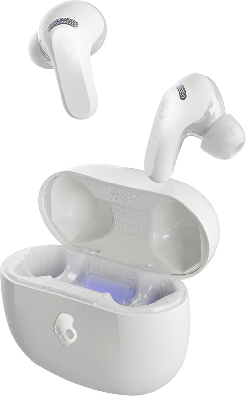 Skullcandy Rail ANC Active Noise Cancelling Wireless Earbuds - Bone/Orange