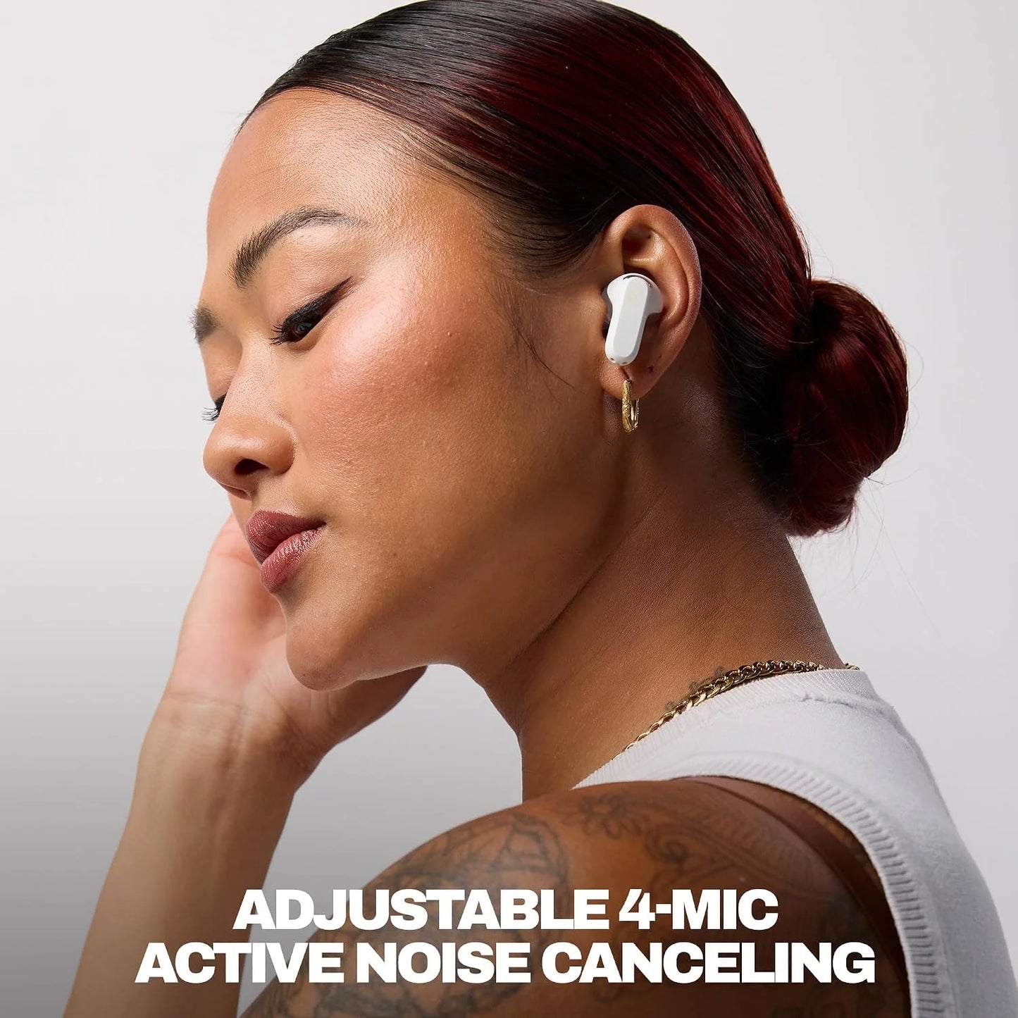 Skullcandy Rail ANC Active Noise Cancelling Wireless Earbuds - Bone/Orange