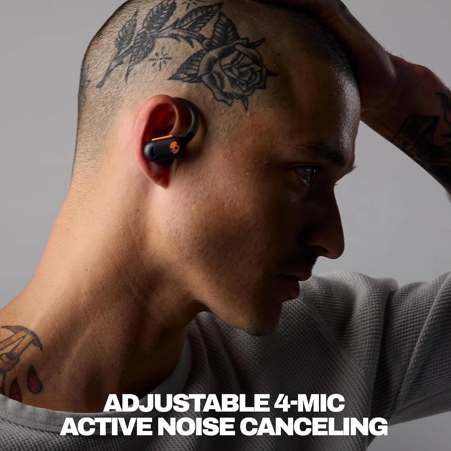 Skullcandy Push ANC Active Noise Cancelling Wireless Earbuds - Black/Orange