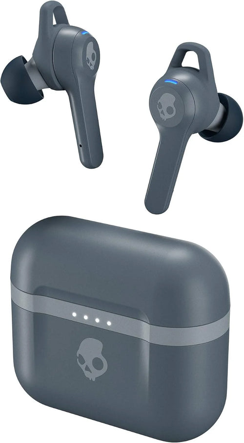 Skullcandy Indy Evo in-Ear Wireless Earbuds, 30 Hr Battery, Microphone, Works with iPhone Android and Bluetooth Devices - Grey