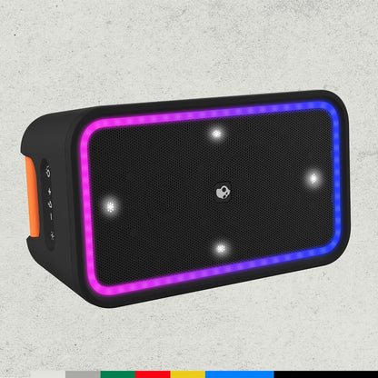 Skullcandy Stomp XL Bluetooth Speaker – IPX7 Waterproof Wireless Portable Speaker, with LED Lightshow & Strobe Modes, 12 Hour Battery, Multi-Link, & USB-C & USB-A Output Charging (Stomp XL, Black)