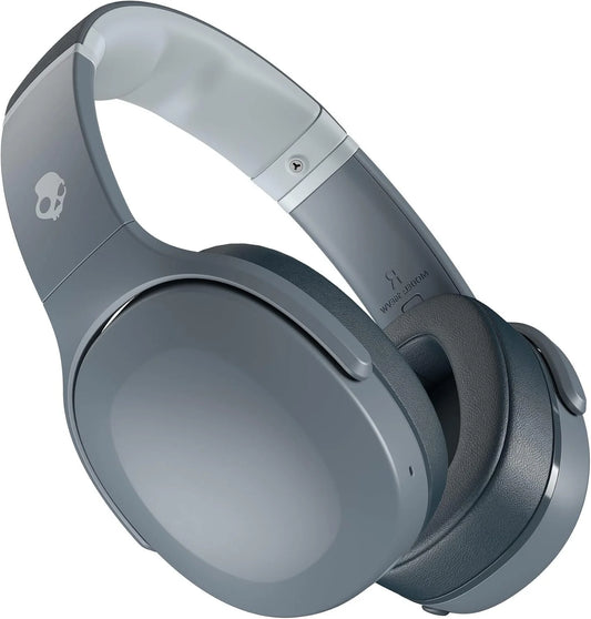 Skullcandy Crusher Evo Wireless Bluetooth Headphones with Extra USB-C Charging Cable, Multi-Sensory Bass, Noise Isolating Over-Ear Fit, 40 Hours Battery, Microphone for iPhone Android - Chill Grey
