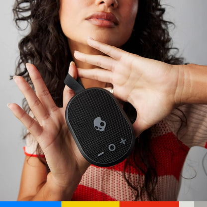 Skullcandy Ounce+ Wireless Bluetooth Speaker - IPX7 Waterproof Mini Portable Speaker with 16 Hour Battery, True Wireless Stereo, and Ballistic Nylon Carry Strap (Black)