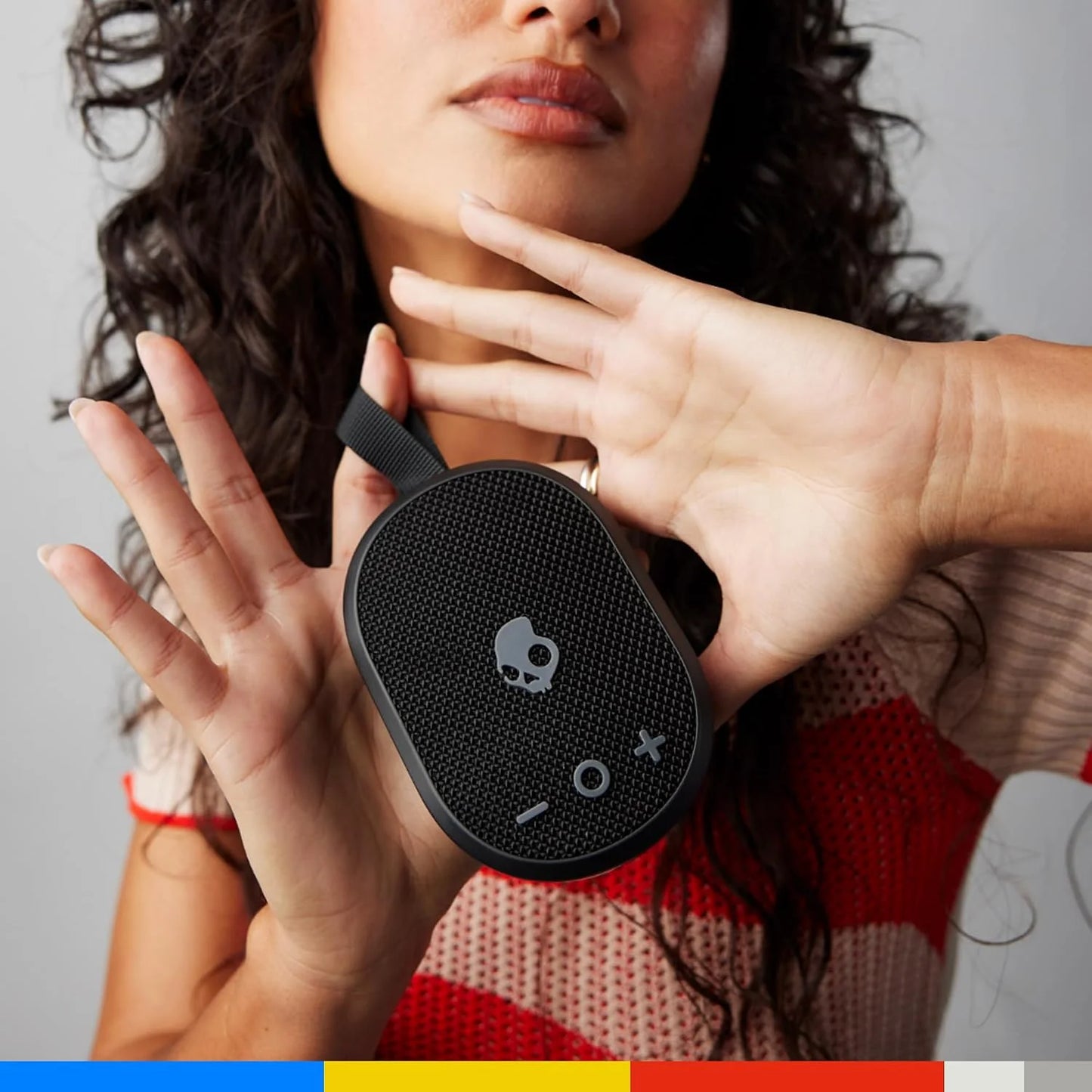 Skullcandy Ounce+ Wireless Bluetooth Speaker - IPX7 Waterproof Mini Portable Speaker with 16 Hour Battery, True Wireless Stereo, and Ballistic Nylon Carry Strap (Bone)