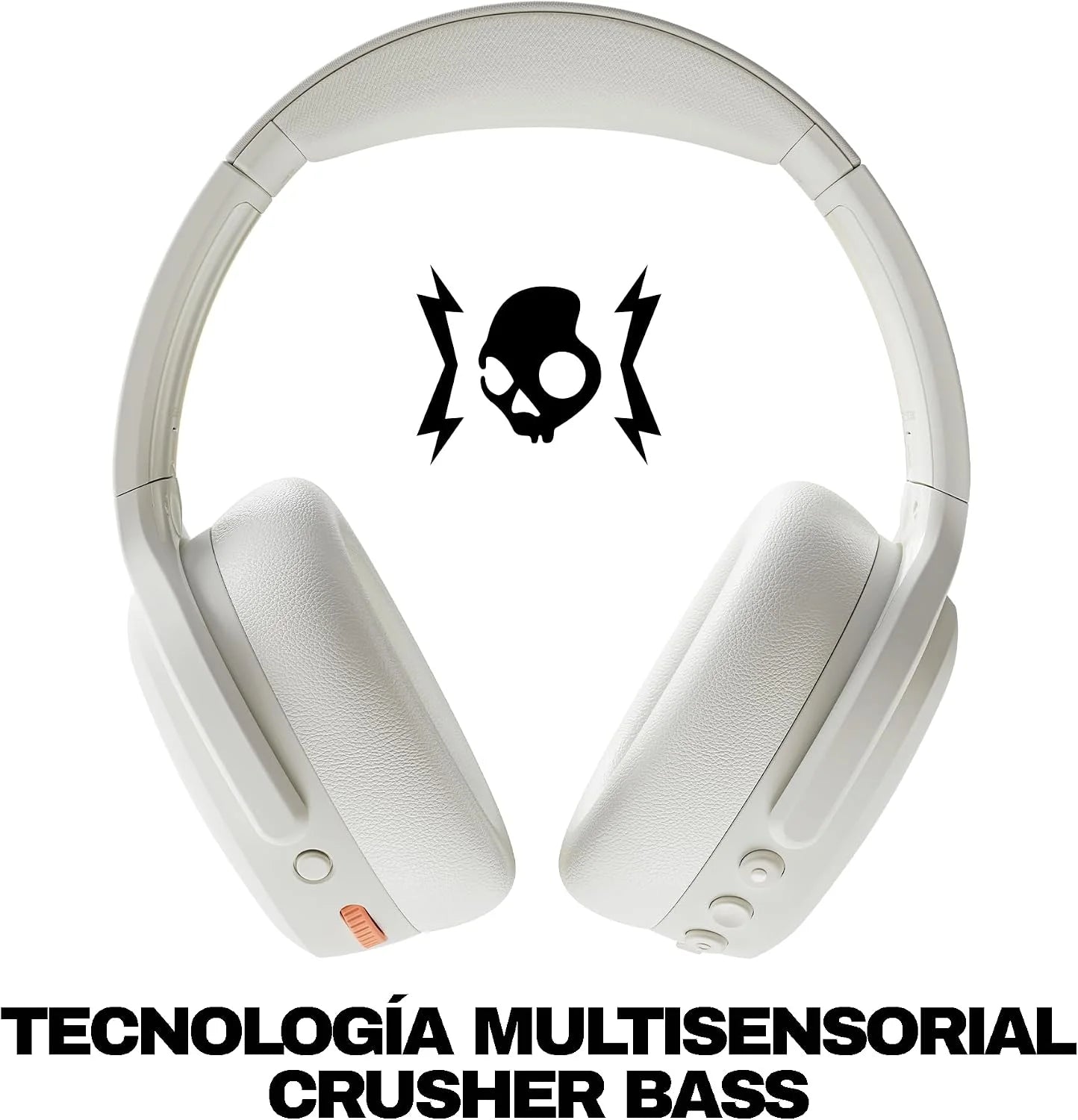 Skullcandy Crusher ANC 2 Wireless Over-Ear Bluetooth Headphones with Extra USB-C Charging Cable, Multi-Sensory Bass, Active Noise Cancelling, 60 Hours Battery, Microphone iPhone Android - Bone