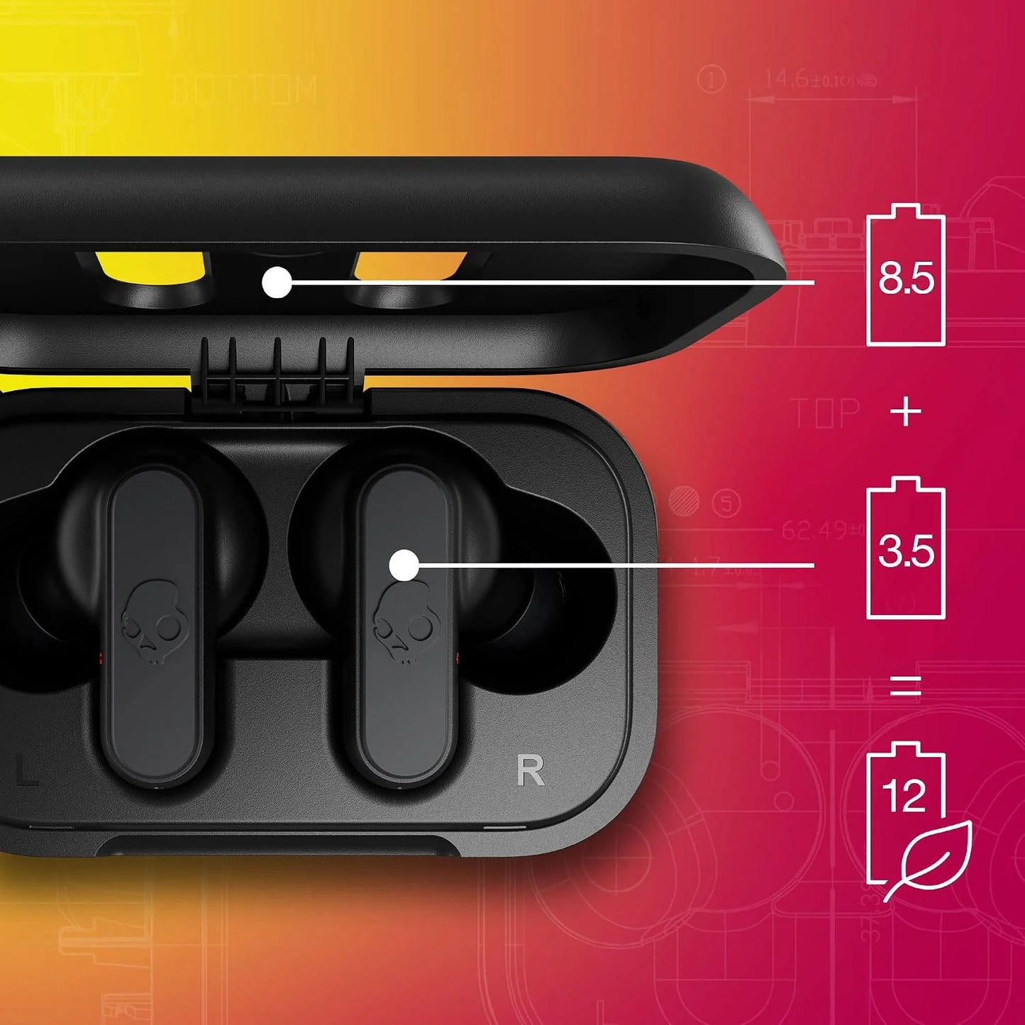 Skullcandy Dime 2 Wireless In-Ear Bluetooth Earbuds - True Black