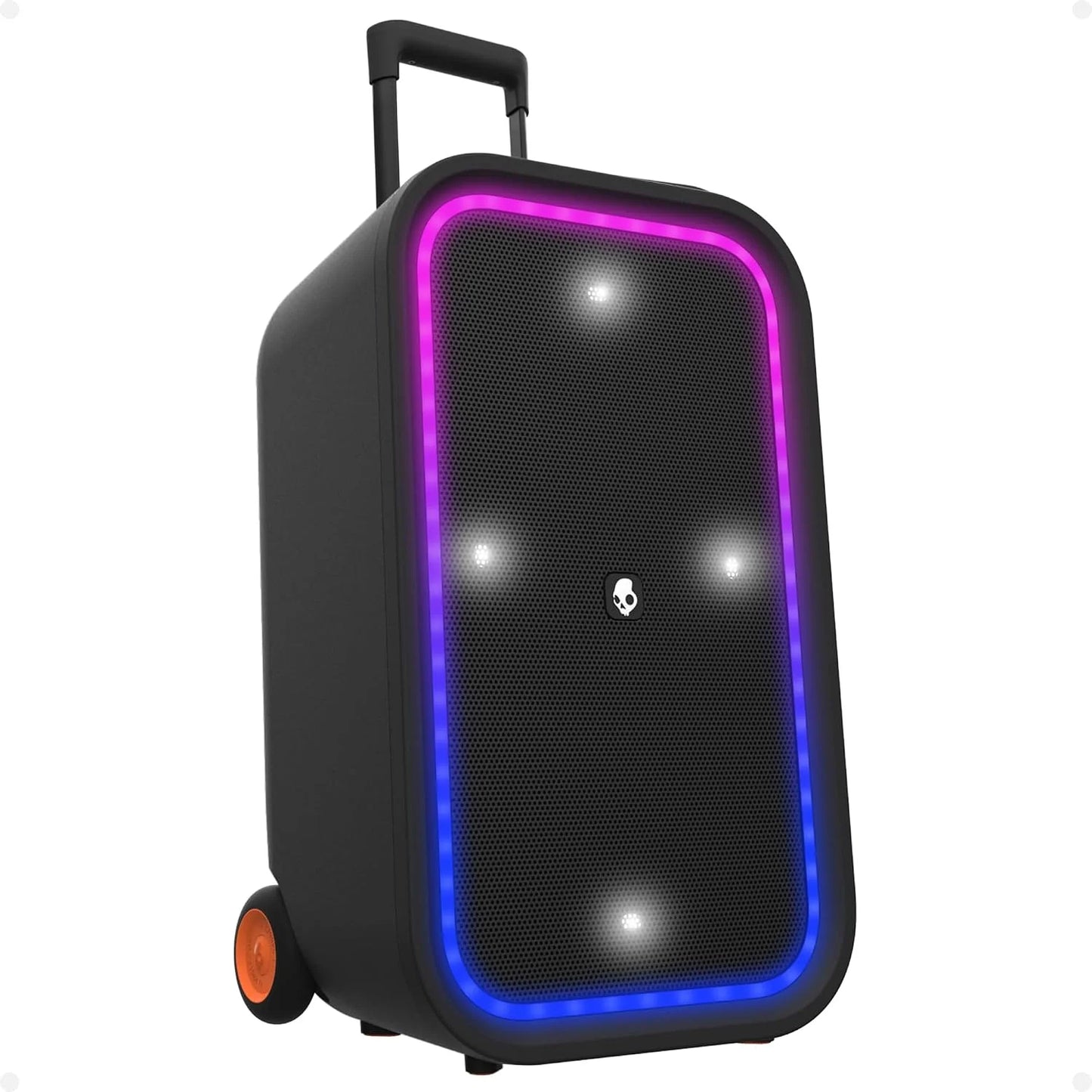 Skullcandy Stomp Bluetooth Speaker – IPX7 Waterproof Wireless Portable Speaker, with LED Lightshow & Strobe Modes, 12 Hour Battery, Multi-Link, & USB-C & USB-A Output Charging (Stomp XXL, Black)
