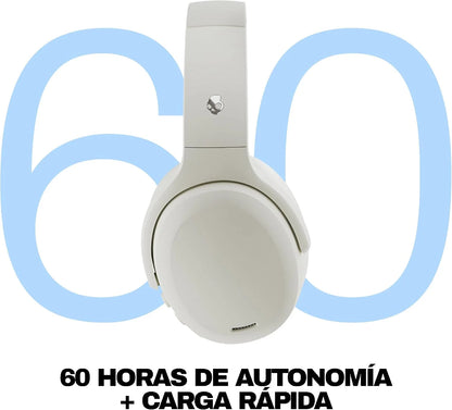 Skullcandy Crusher ANC 2 Wireless Over-Ear Bluetooth Headphones with Extra USB-C Charging Cable, Multi-Sensory Bass, Active Noise Cancelling, 60 Hours Battery, Microphone iPhone Android - Bone