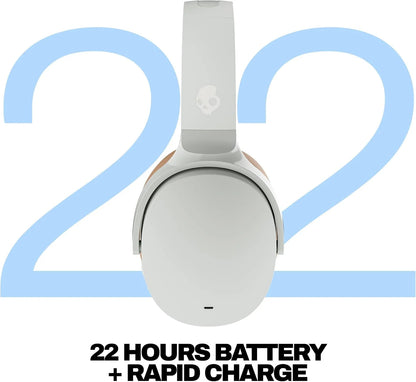 Skullcandy Hesh ANC Wireless Over-Ear Bluetooth Headphones with Extra USB-C Charging Cable, Active Noise Canceling, 22 Hrs Battery, Foldable Lightweight Design, Microphone iPhone Android - Mod White