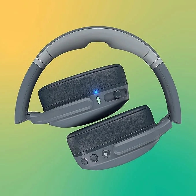 Skullcandy Crusher Evo Wireless Bluetooth Headphones with Extra USB-C Charging Cable, Multi-Sensory Bass, Noise Isolating Over-Ear Fit, 40 Hours Battery, Microphone for iPhone Android - Chill Grey