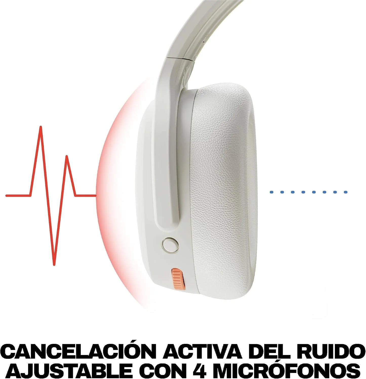 Skullcandy Crusher ANC 2 Wireless Over-Ear Bluetooth Headphones with Extra USB-C Charging Cable, Multi-Sensory Bass, Active Noise Cancelling, 60 Hours Battery, Microphone iPhone Android - Bone