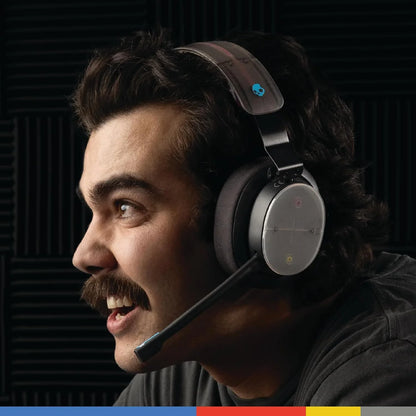 Skullcandy PLYR Multi-Platform Over-Ear Wireless Gaming Headset, Enhanced Sound Perception, 24 Hr Battery, AI Microphone, Works with Xbox PlayStation and PC - Black