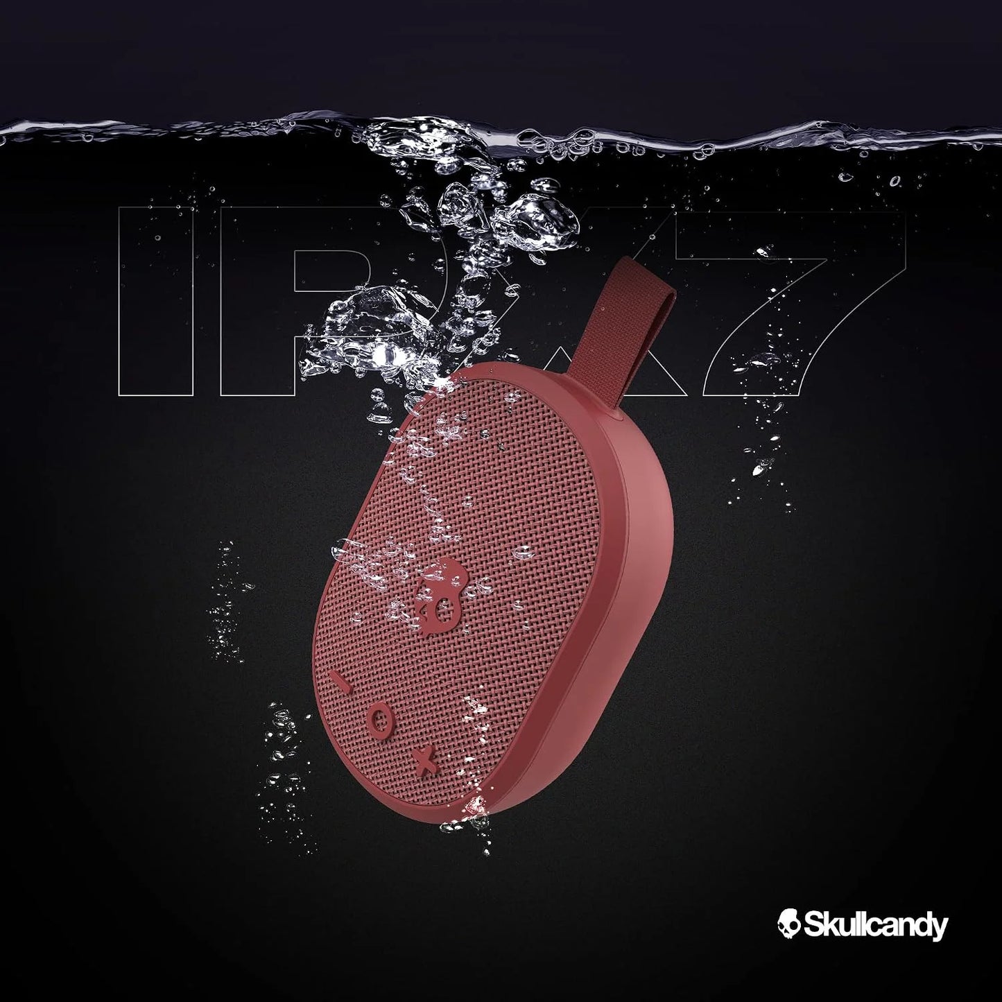 Skullcandy Ounce Wireless Bluetooth Speaker - IPX7 Waterproof Mini Portable Speaker with 16 Hour Battery, Downward Firing Passive Radiator, and Ballistic Nylon Carry Strap